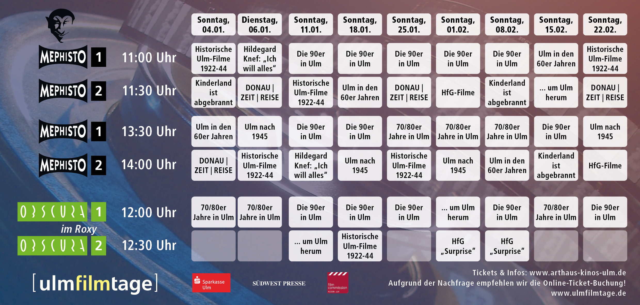 12. ulmfilmtage im Januar / Februar 2026